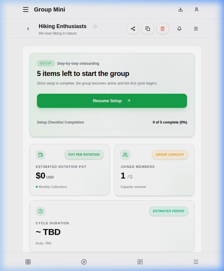 Group Setup